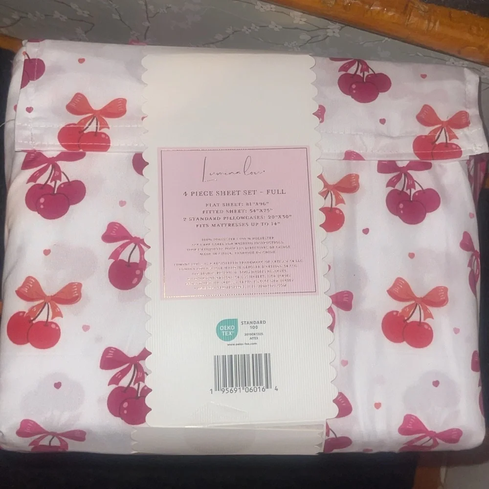 Lauren Love Cherry Print Sheet Set - Full